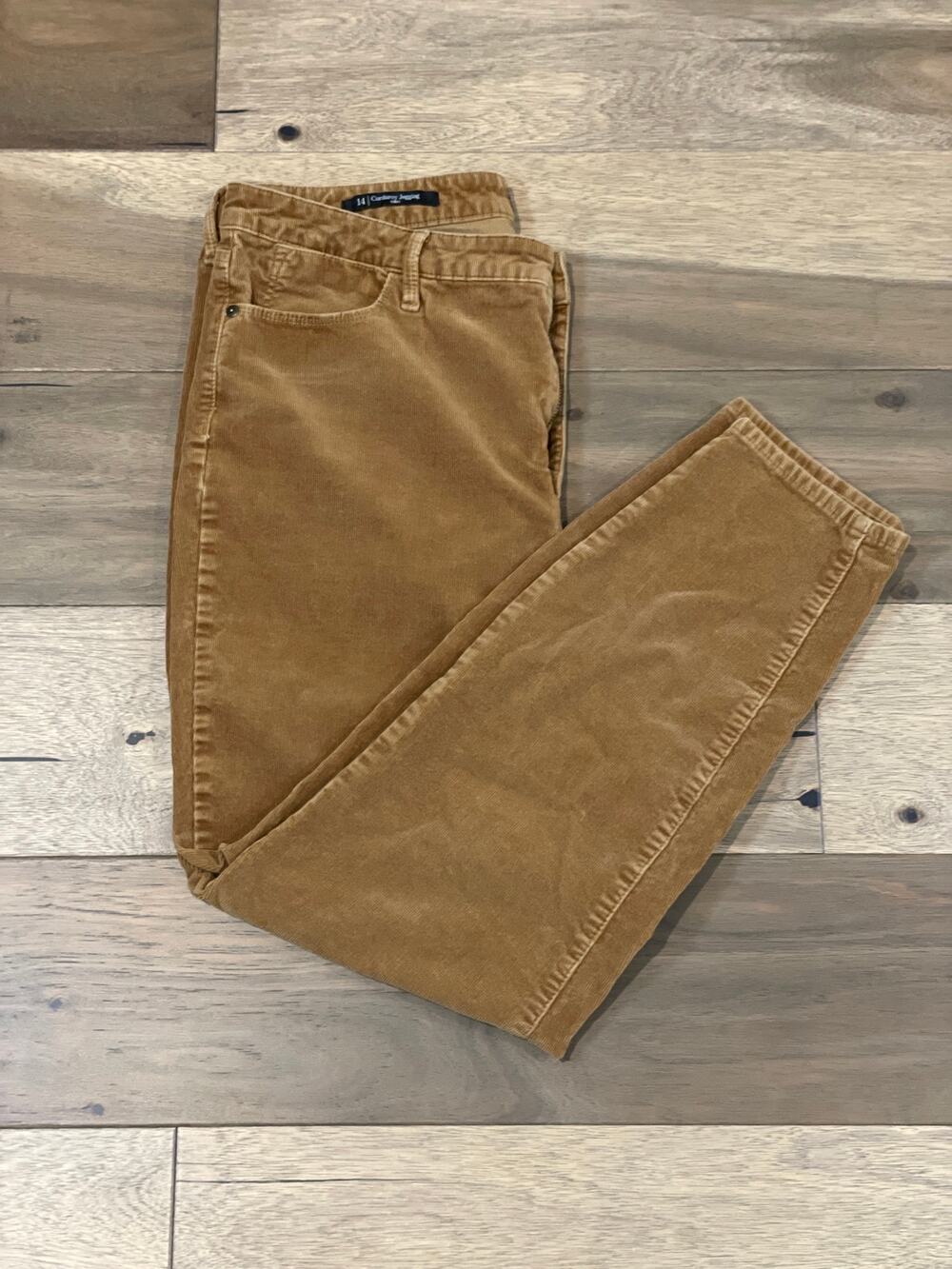 Talbots Jeggings Size 14 Camel Tan Corduroy Stretch High Rise